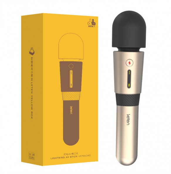 HK LETEN - 3rd Generation Lightning Heating Av Rod Massagers (Chargeable - Champagne Gold)